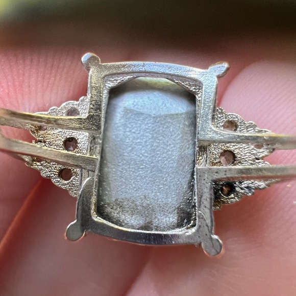 SOLD 2/12 925 SS Vintage Yellow Topaz & CZ or Rhinestones Ring - Picture 14 of 14